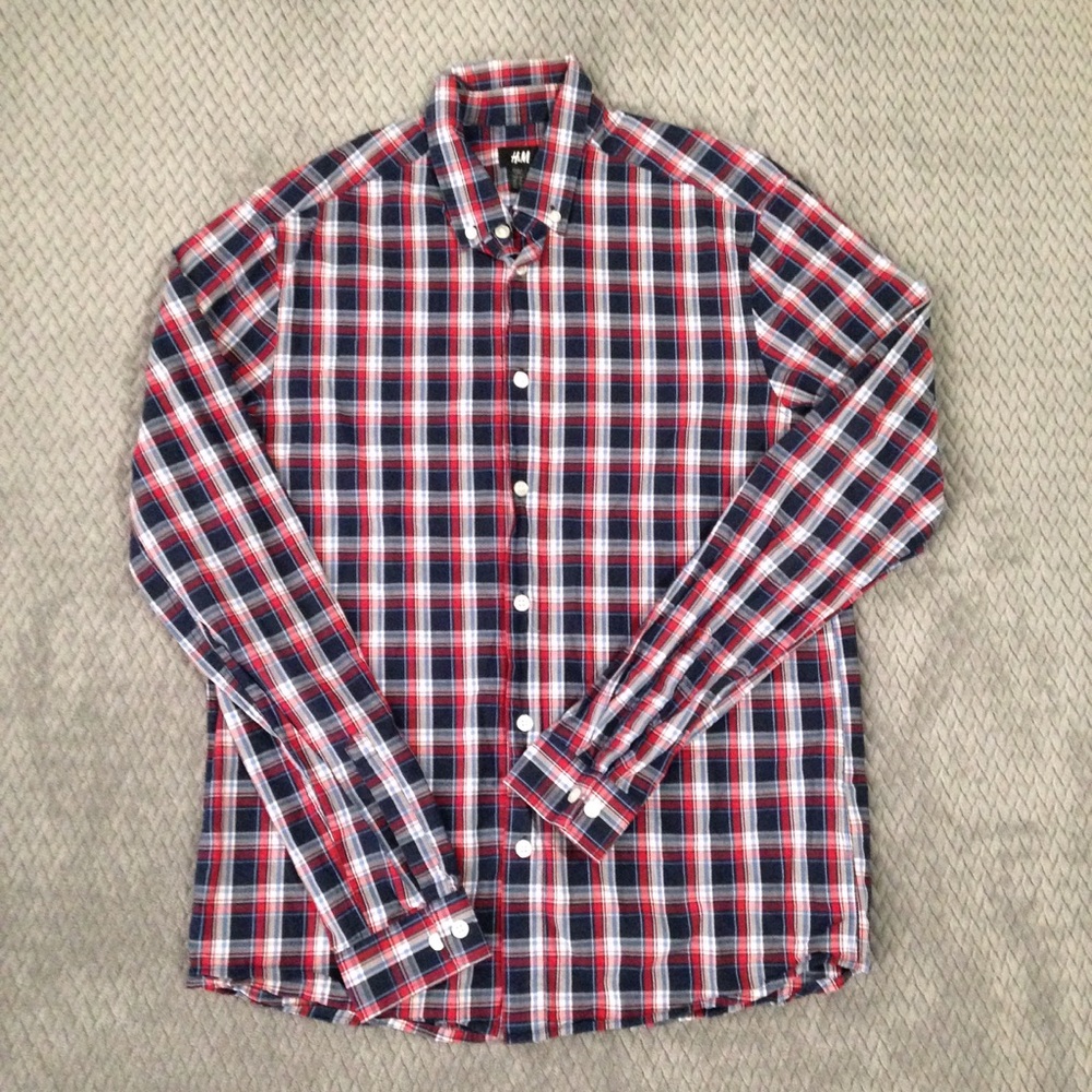 H&M Men's Checked Button Up Shirt